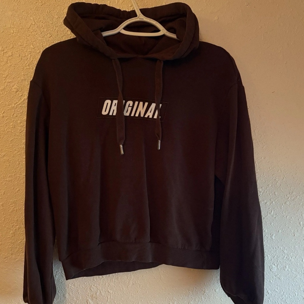 H&M Divided Dark Brown Cropped Hoodie